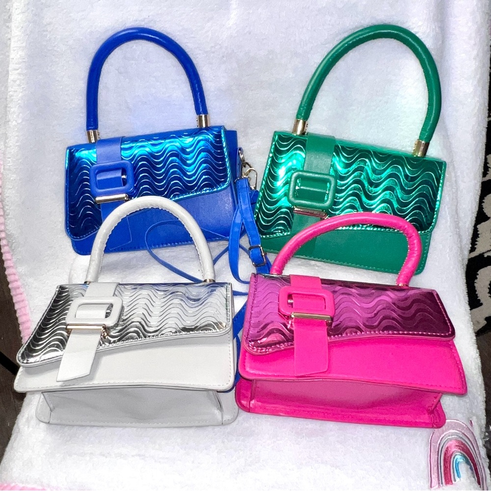 Neon flap and back colored mini purse